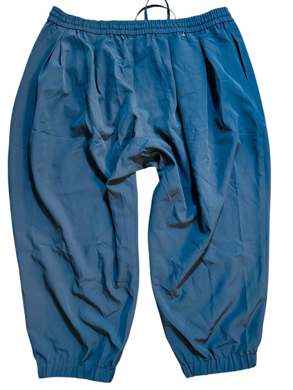 Lagenlook Art-to-Wear Barrel Crop Pants Plus 2X Teal Balloon Cocoon Trousers